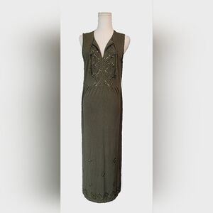 J. Jill Olive Embellished Maxi‎ Dress Never Worn
